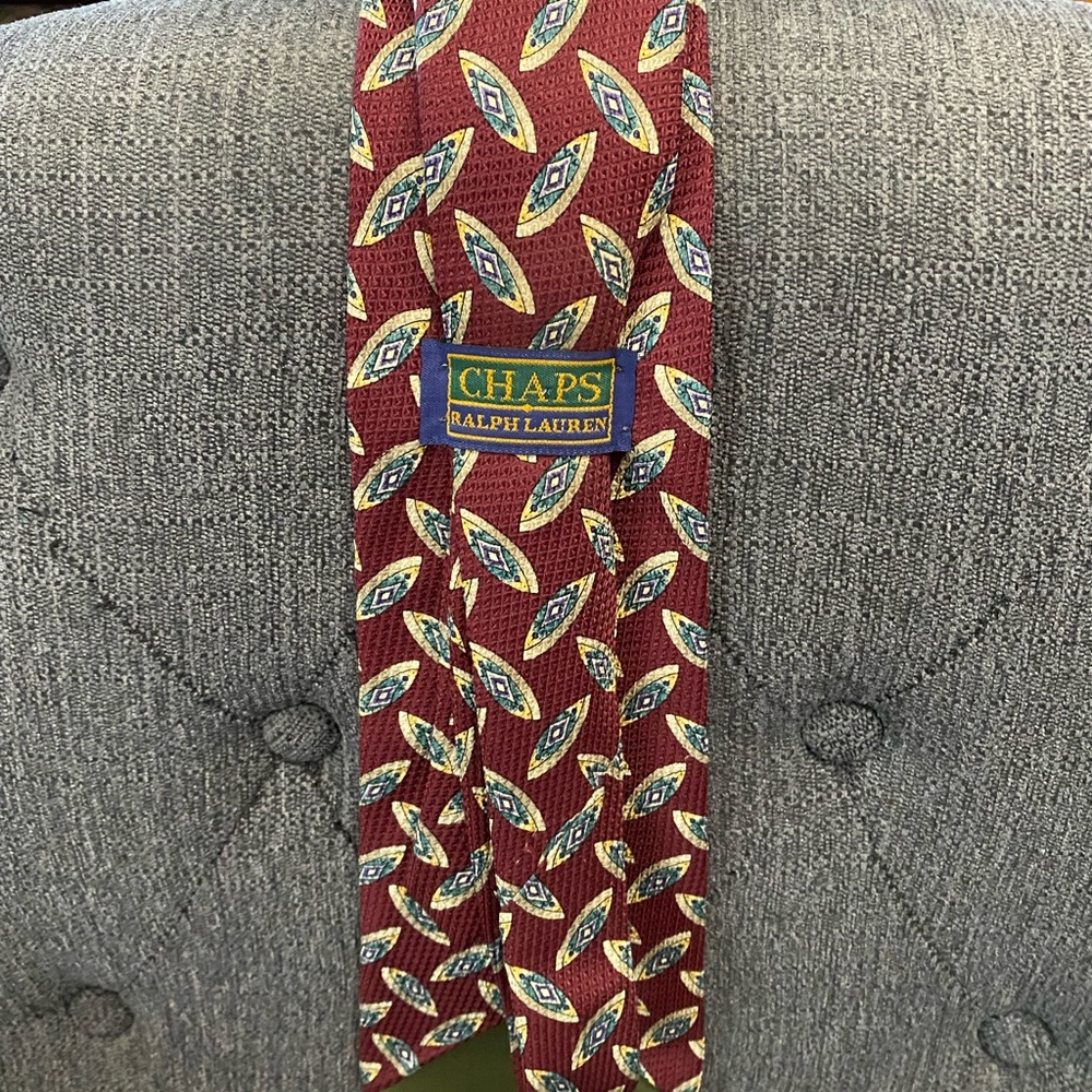 Ralph Lauren Burgundy Geometric Tie‎